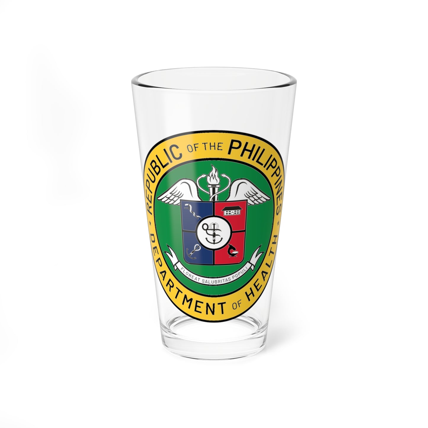 DOH PH new logo (Philippines) (Coat of Arms) Pint Glass 16oz
