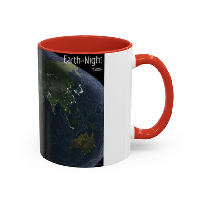 World Map - Earth at Night (2004) (Map) Accent Coffee Mug