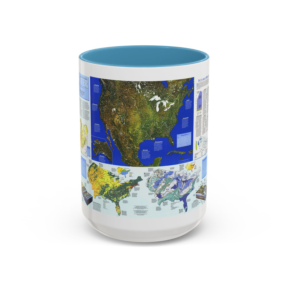 North America - Water- Precious Resource (1993) (Map) Accent Coffee Mug