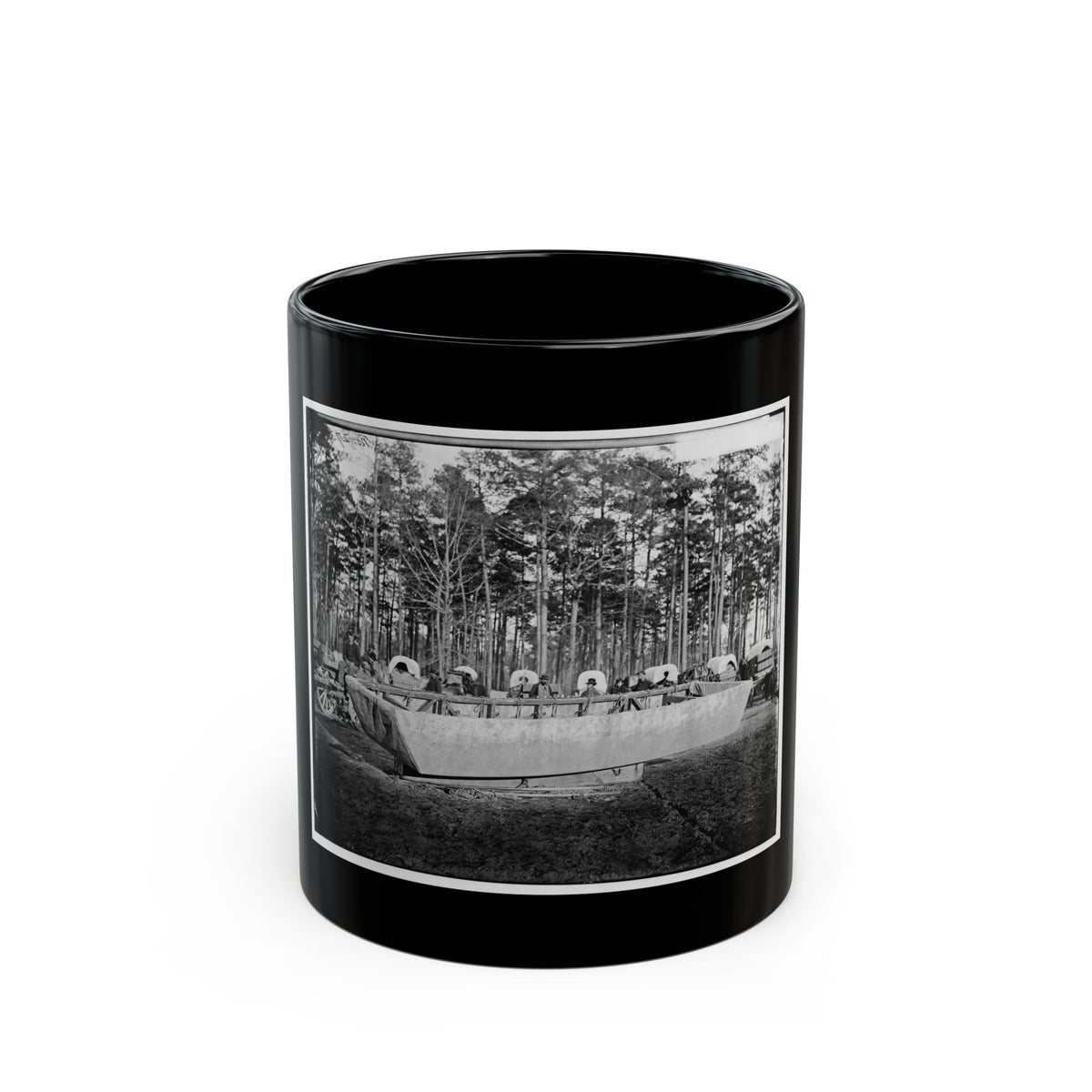 Rappahannock Station, Va. Canvas Pontoon Boat, 50th New York Engineers (U.S. Civil War) Black Coffee Mug