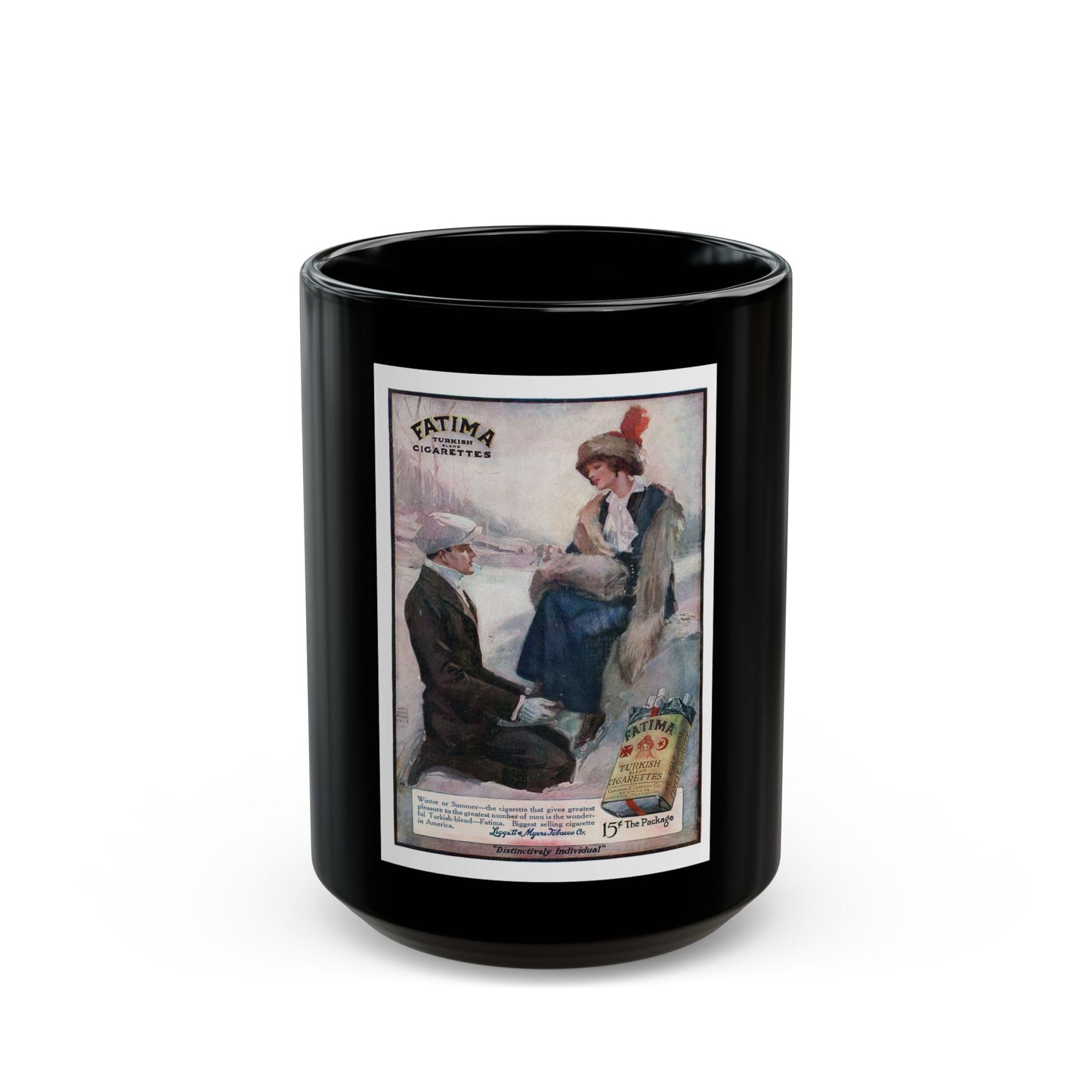 Fatima, backcover from The Popular Magazine, February 15, 1914 - Black Coffee Mug-15oz-Go Mug Yourself