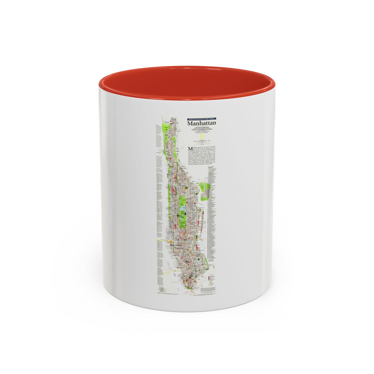 USA - Manhattan (1990) (Map) Accent Coffee Mug