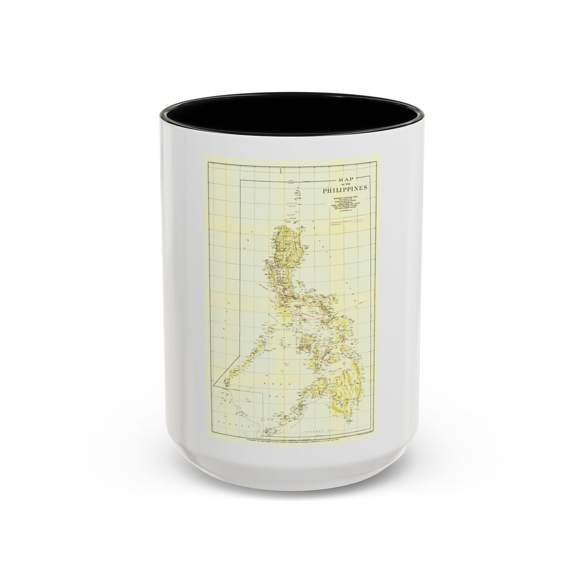 Philippines, The (1905) (Map) Accent Coffee Mug