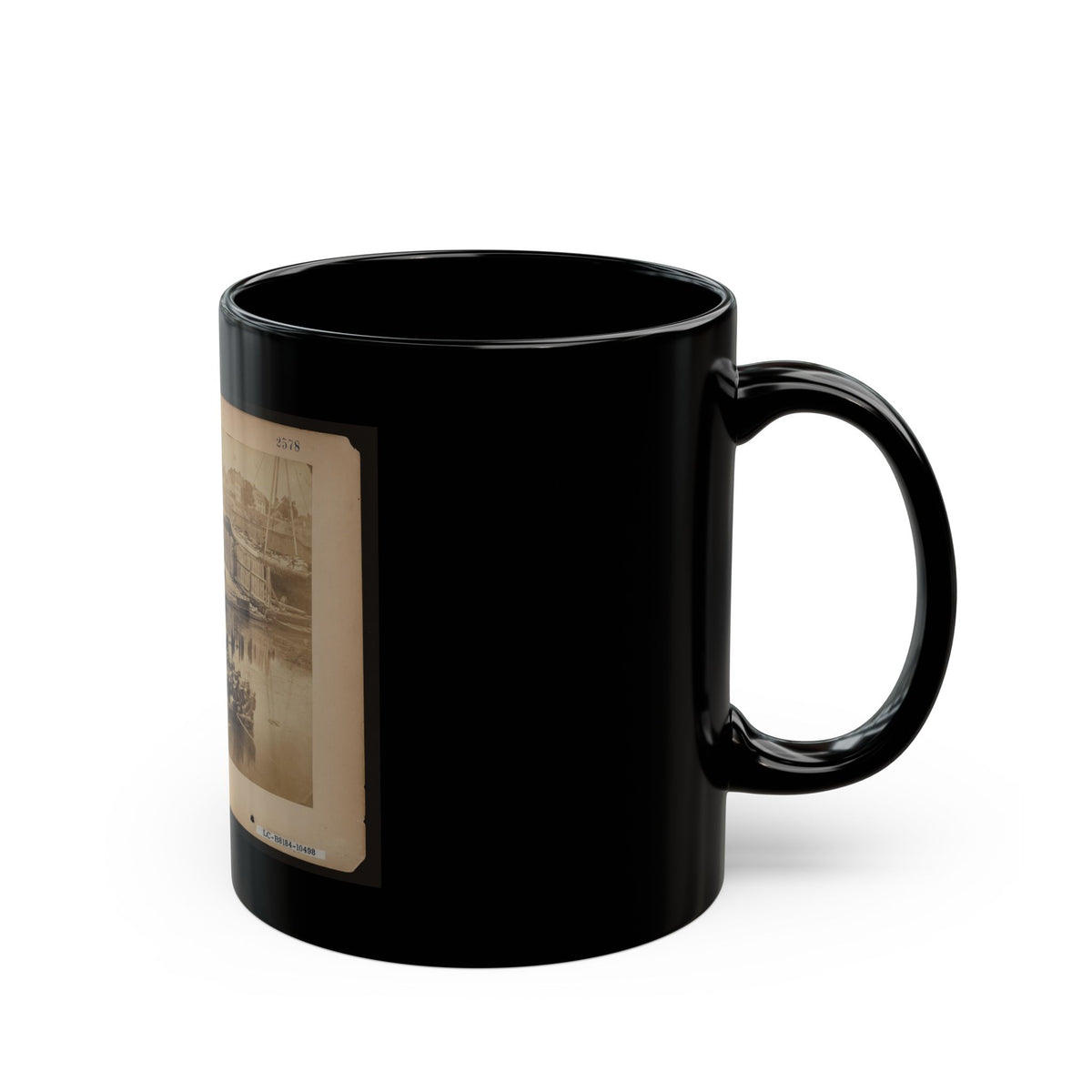 Military Construction In Northern Virginia  Raft Of Blanket Boats Ferrying Soldiers Across The Potomac River 001 (U.S. Civil War) Black Coffee Mug