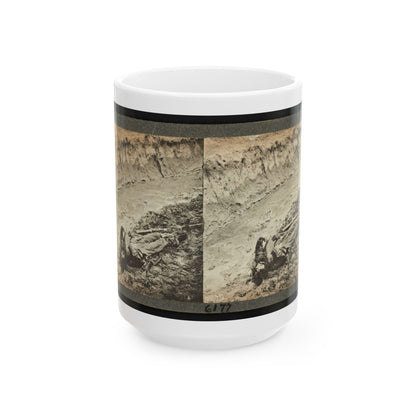 Dead Confederate Soldier In The Trenches Of Fort Mahone, Petersburg, Virginia (U.S. Civil War) White Coffee Mug