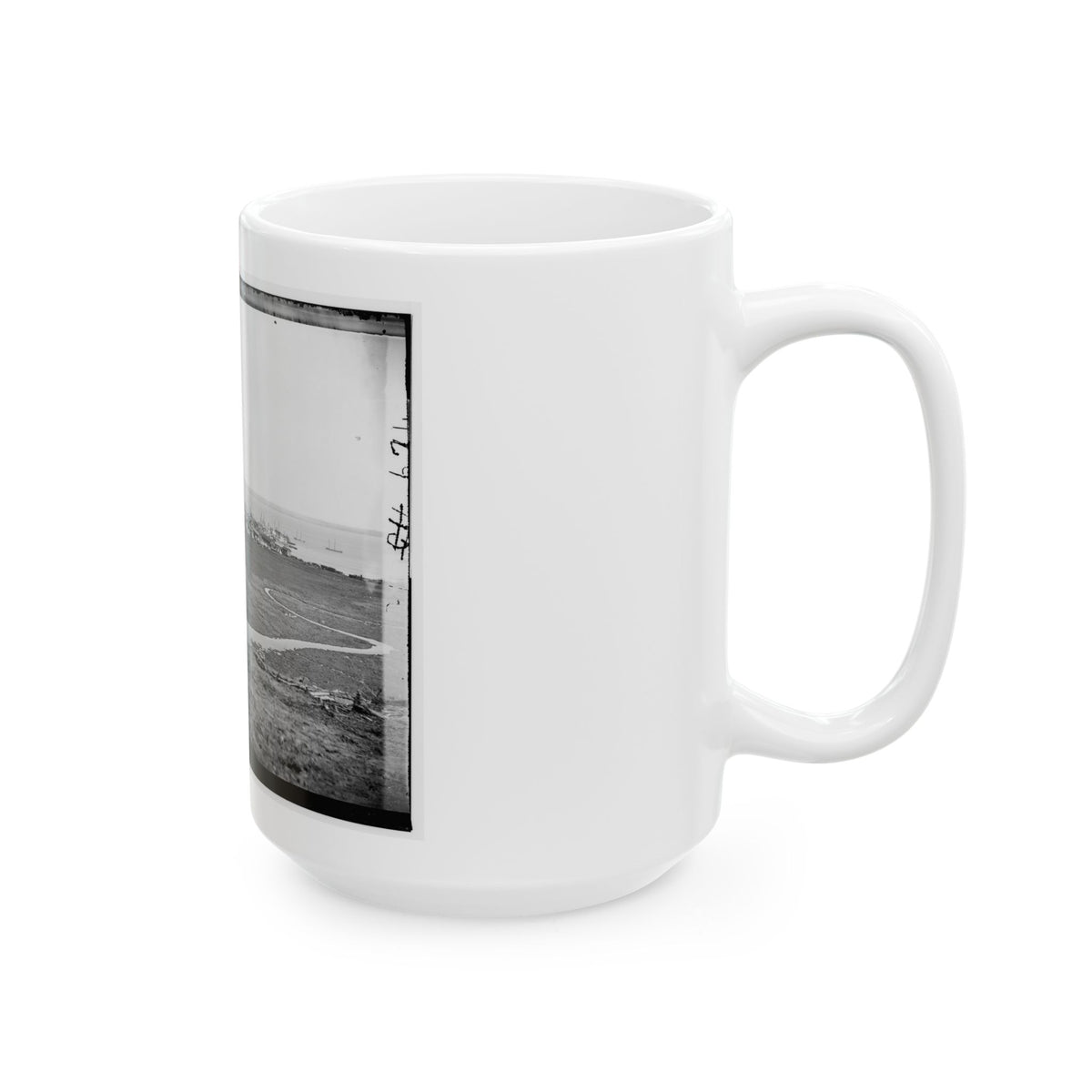 Aquia Creek Landing, Virginia. Distant View Of Federal Supply Depot (U.S. Civil War) White Coffee Mug