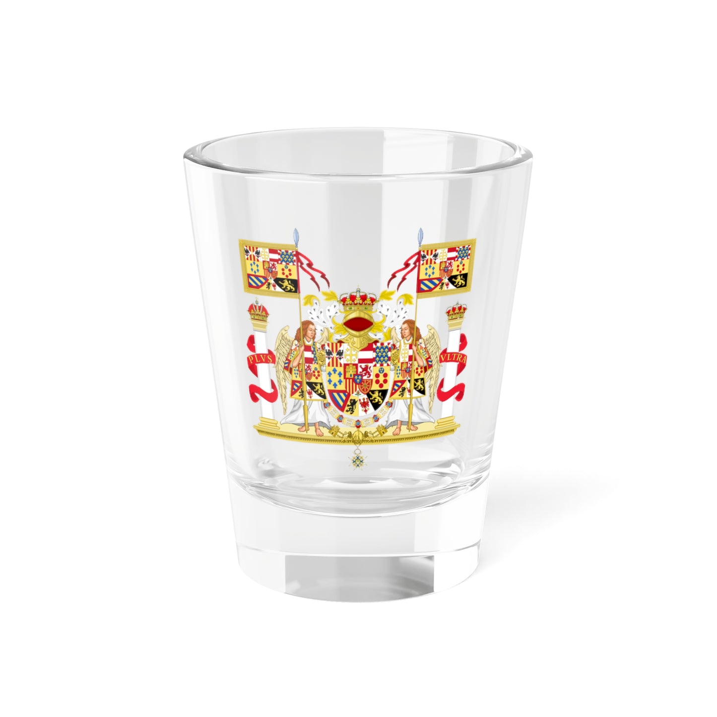Full Ornamented Royal Coat of Arms of Spain 1931 (Spain) (Coat of Arms) Shot Glass 1.5oz