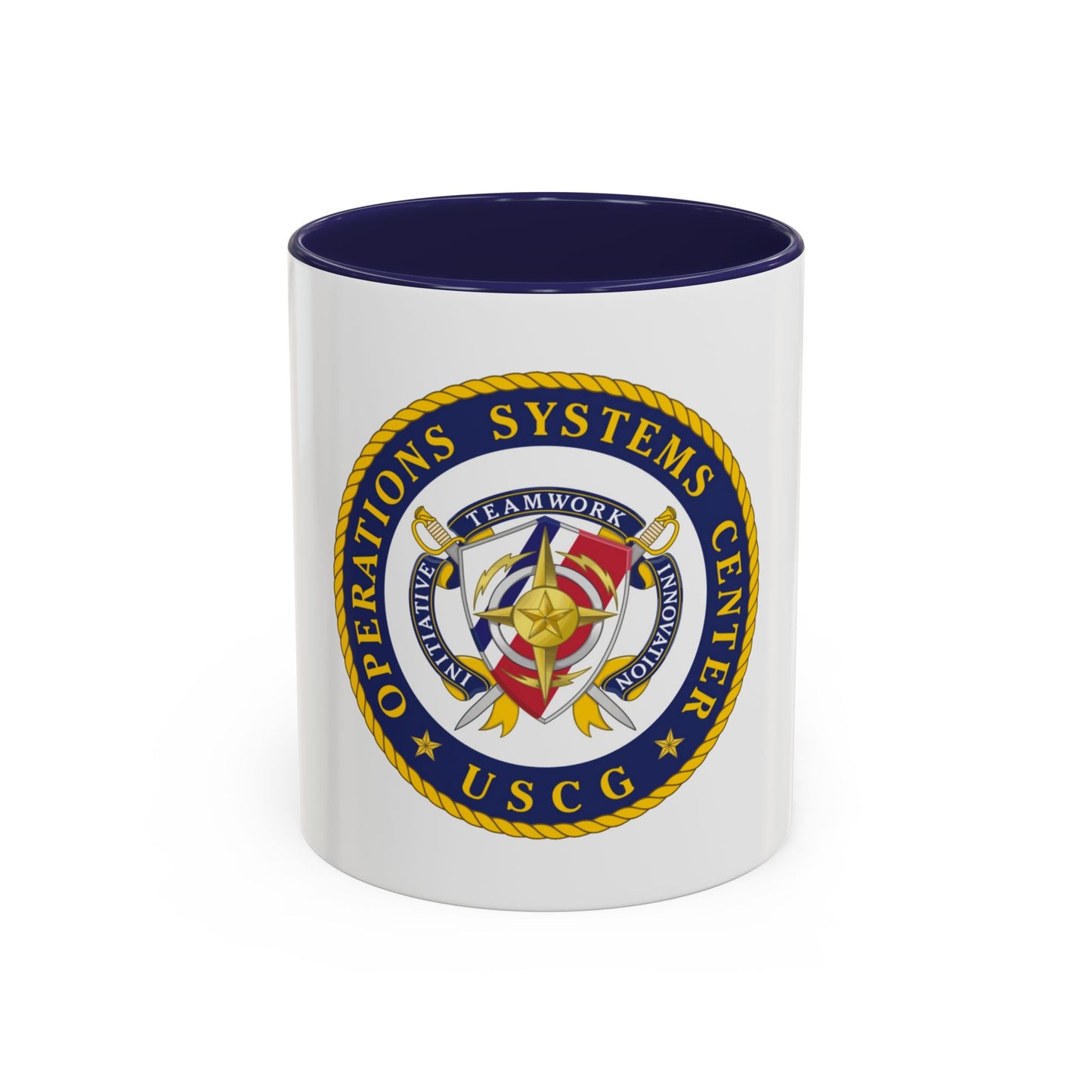 USCG Operations Systems Center (U.S. Coast Guard) Accent Coffee Mug