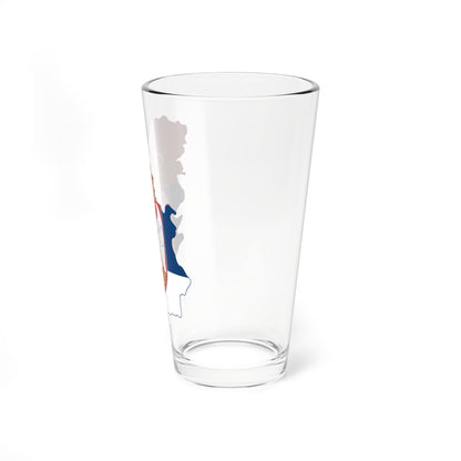 Flag map of Serbia with Kosovo (Serbia) Pint Glass 16oz