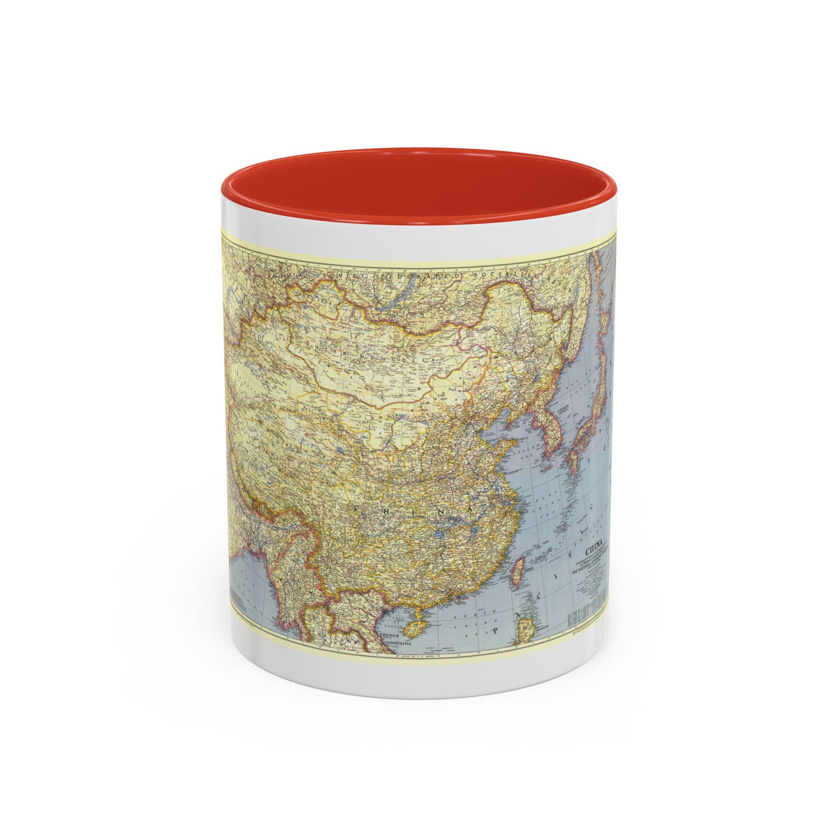 China (1945) (Map) Accent Coffee Mug