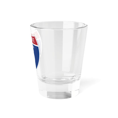 I-00 1957 template (California) (Road Sign) Shot Glass 1.5oz