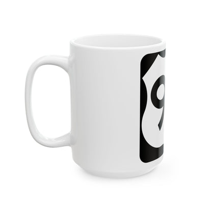 US 9W NY (New York) (Road Sign) White Coffee Mug