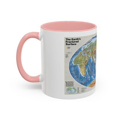 World Map - Tectonic Plates (1999) (Map) Accent Coffee Mug