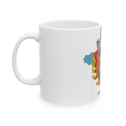 Flag-map of Bekes County (Hungary) White Coffee Mug