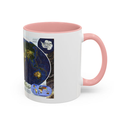 World Map - Physical Earth 1 (1998) (Map) Accent Coffee Mug