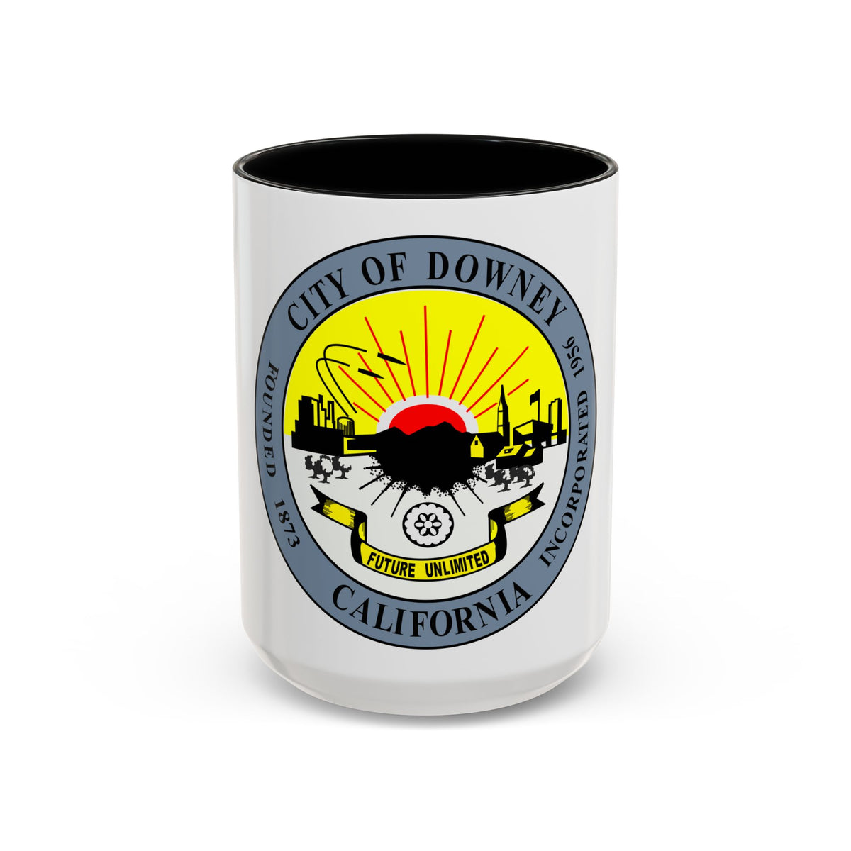 Seal of Downey California - Accent Coffee Mug
