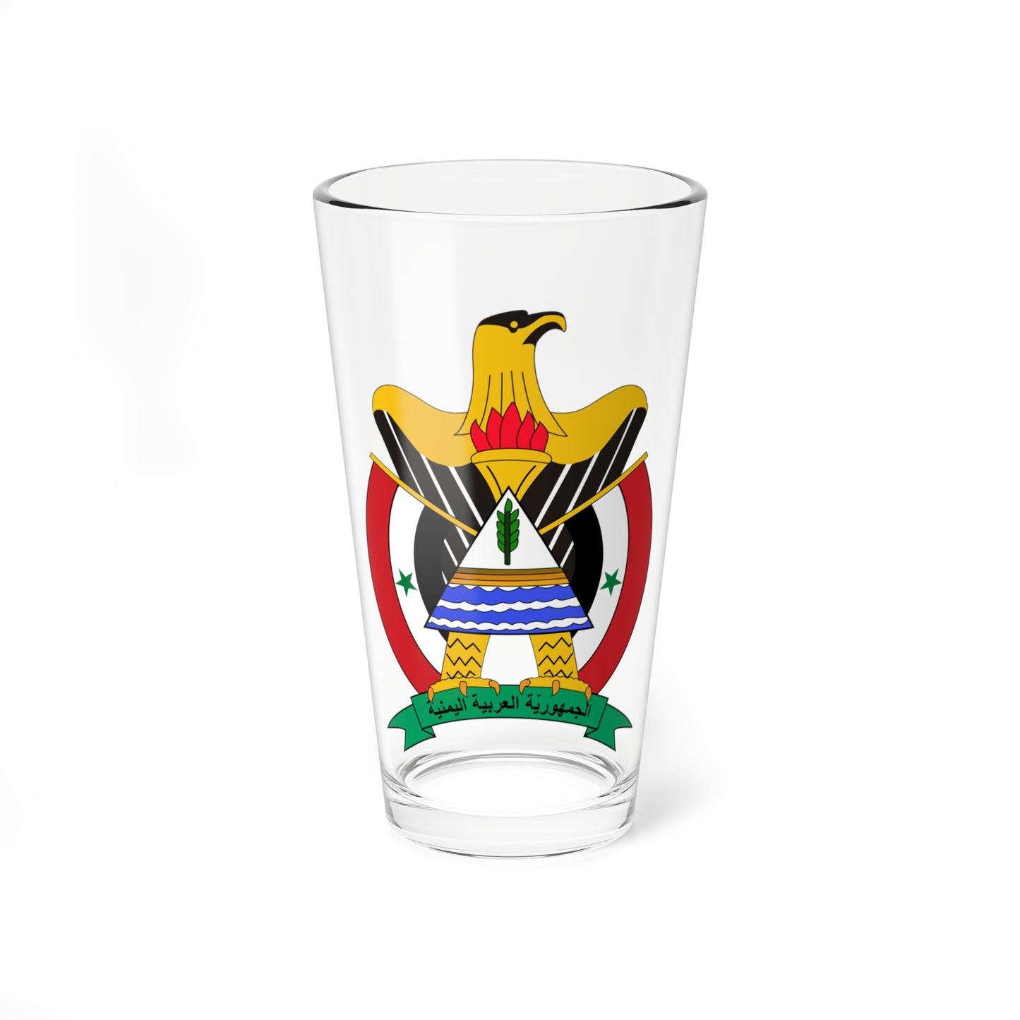Coat of arms of Yemen Arab Republic 1966-1974 (Yemen) (Coat of Arms) Pint Glass 16oz