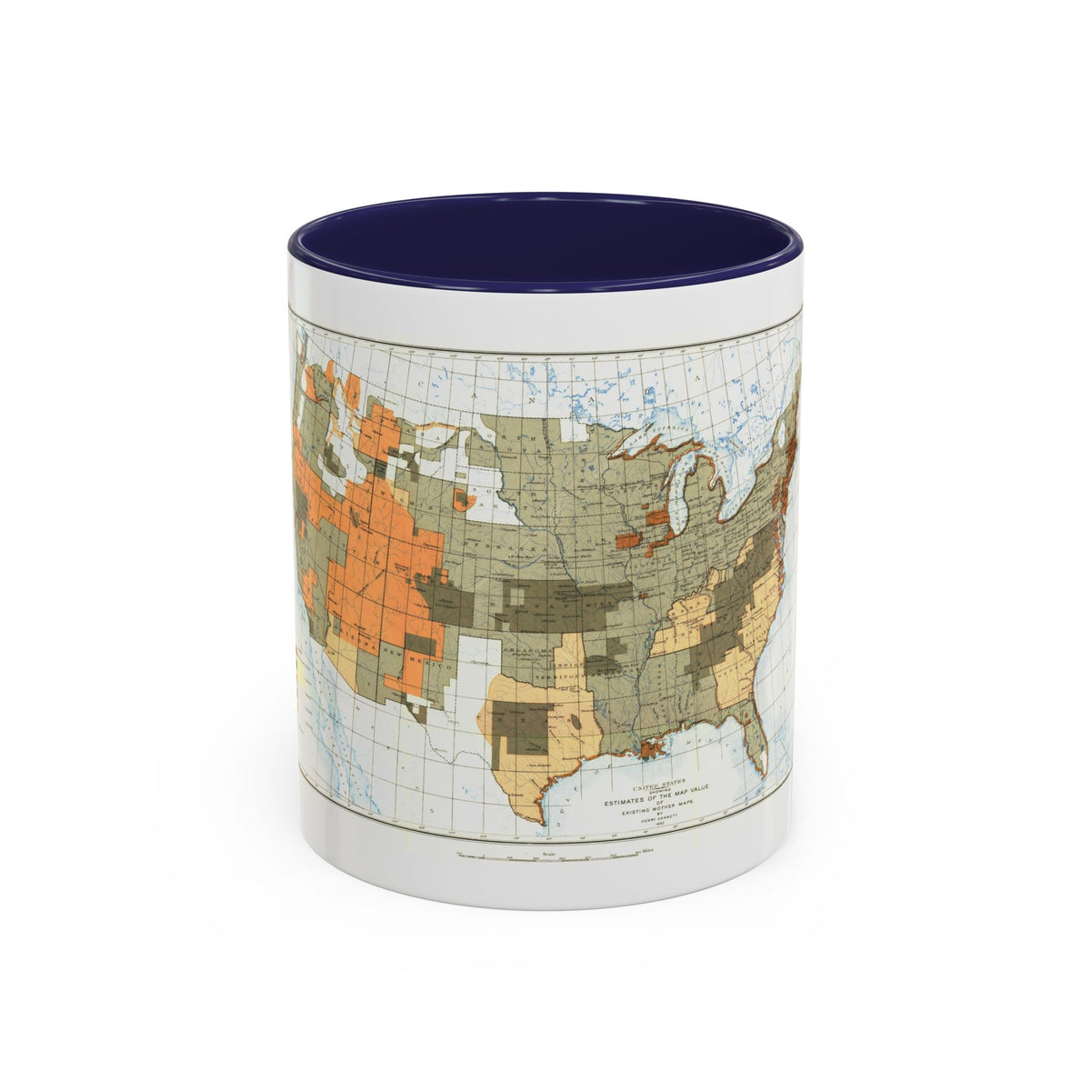 USA - The United States (1892) (Map) Accent Coffee Mug