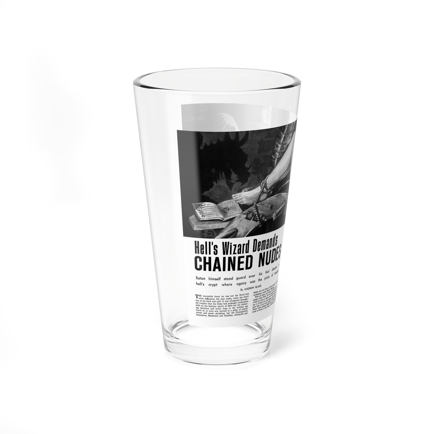 Hell's Wizard Demands Chained Nudes, Man's Story, September 1963 - Pint Glass 16oz