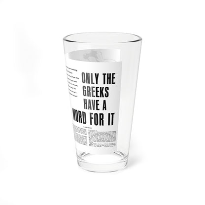 Only The Greeks Have A Word For It, True Men Stories, Deember 1971 (Magazine Illustration) Pint Glass 16oz