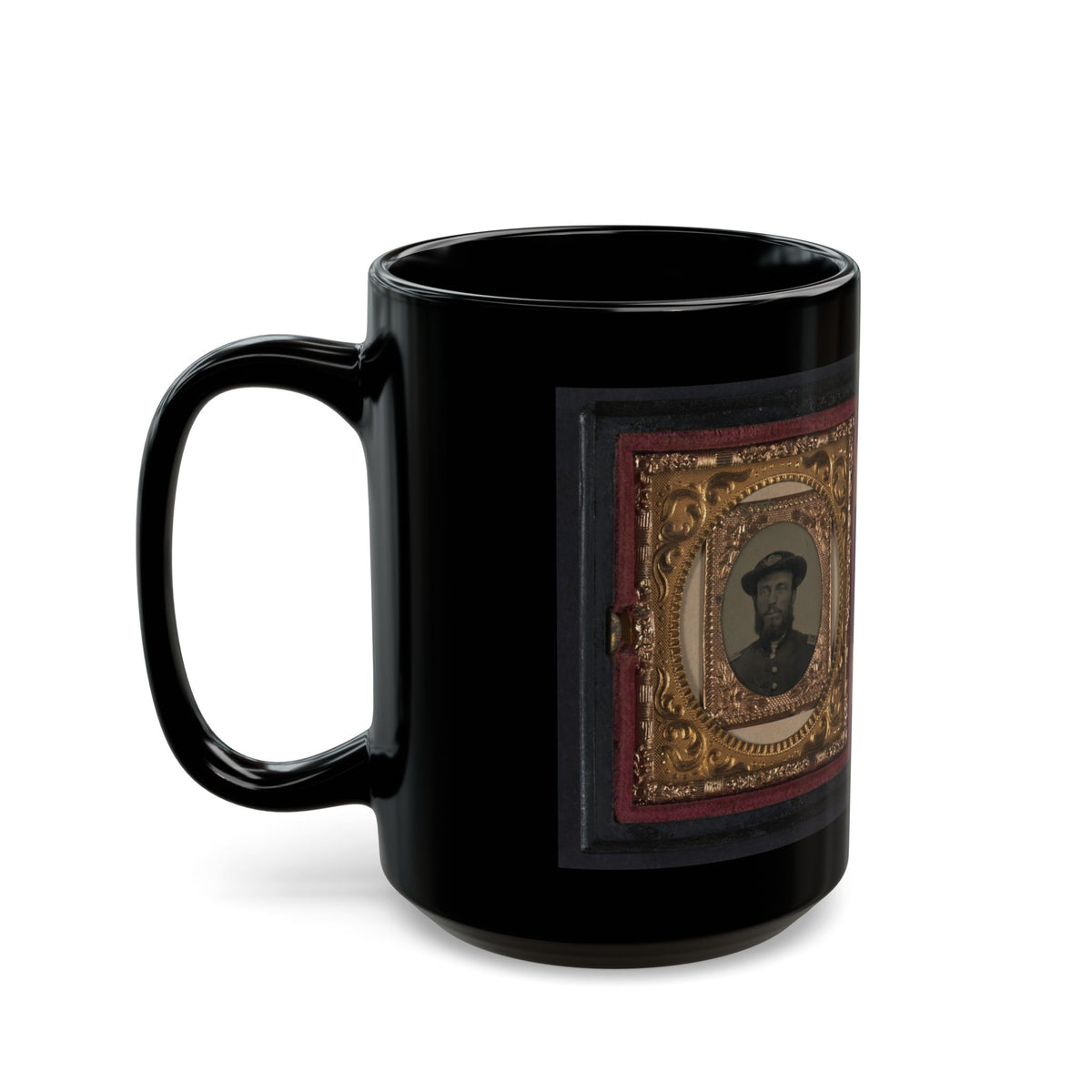 Two Unidentified Soldiers In Union Uniforms 001 (U.S. Civil War) Black Coffee Mug