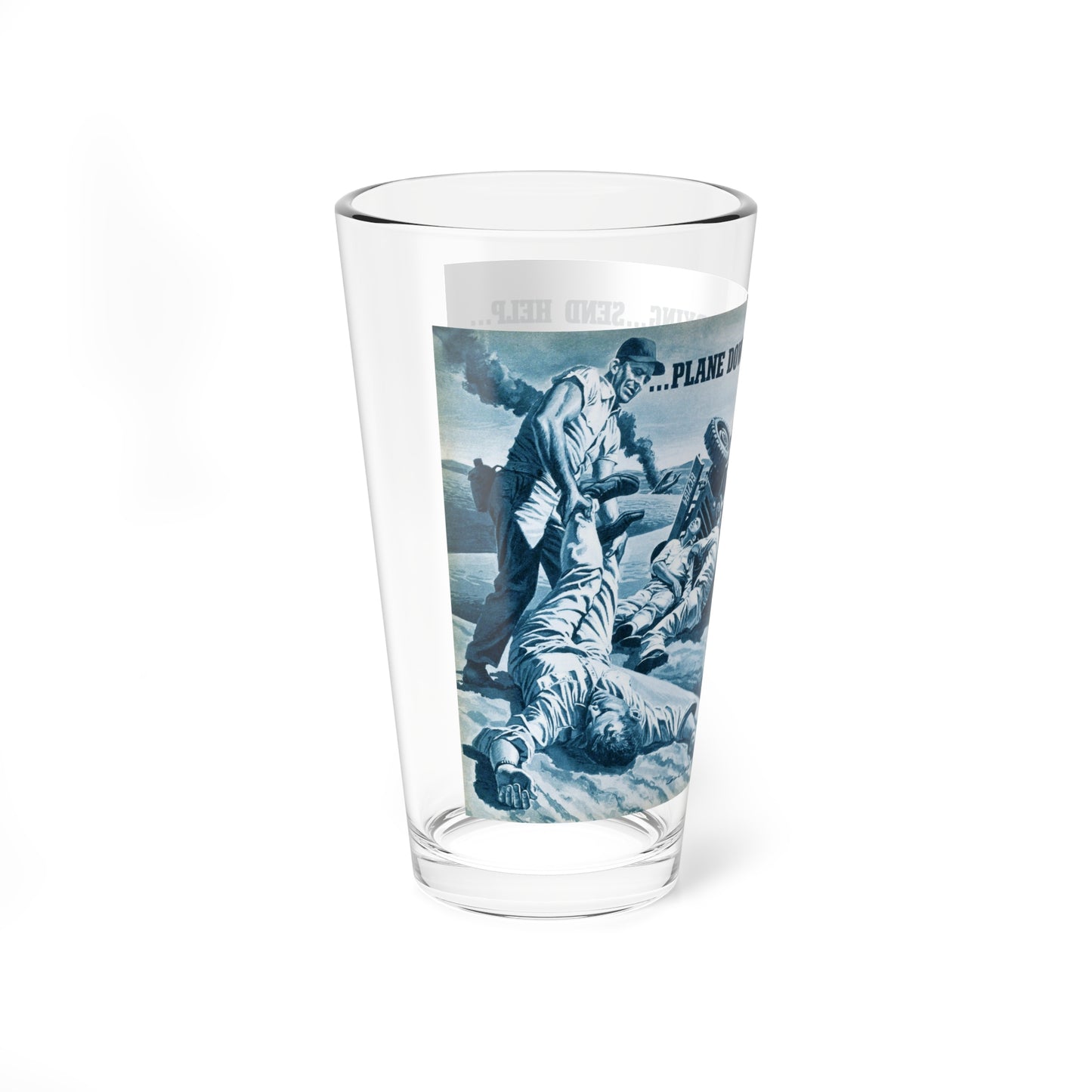 Plane Down Crew Dying Send Help, For Men Only, May 1960 (Magazine Illustration) Pint Glass 16oz