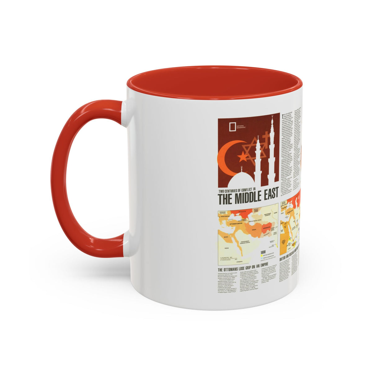 Middle East - Two Centuries of Conflict (1980) (Map) Accent Coffee Mug