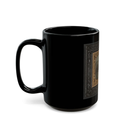 Unidentified Soldier In Union Uniform Sitting On Horse With Revolver And Saber (U.S. Civil War) Black Coffee Mug