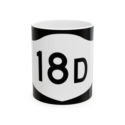 NY-18D (New York) (Road Sign) White Coffee Mug