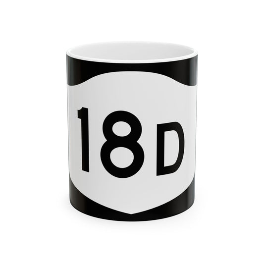 NY-18D (New York) (Road Sign) White Coffee Mug