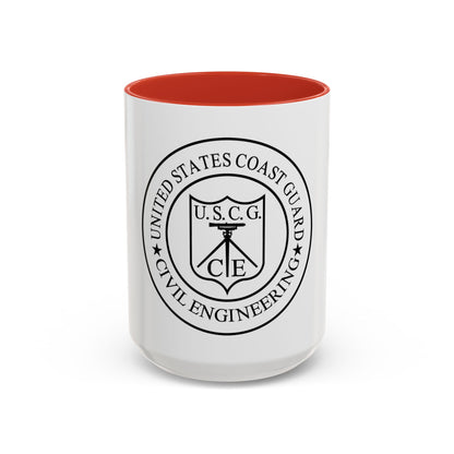 USCG Civil Engineering (U.S. Coast Guard) Accent Coffee Mug