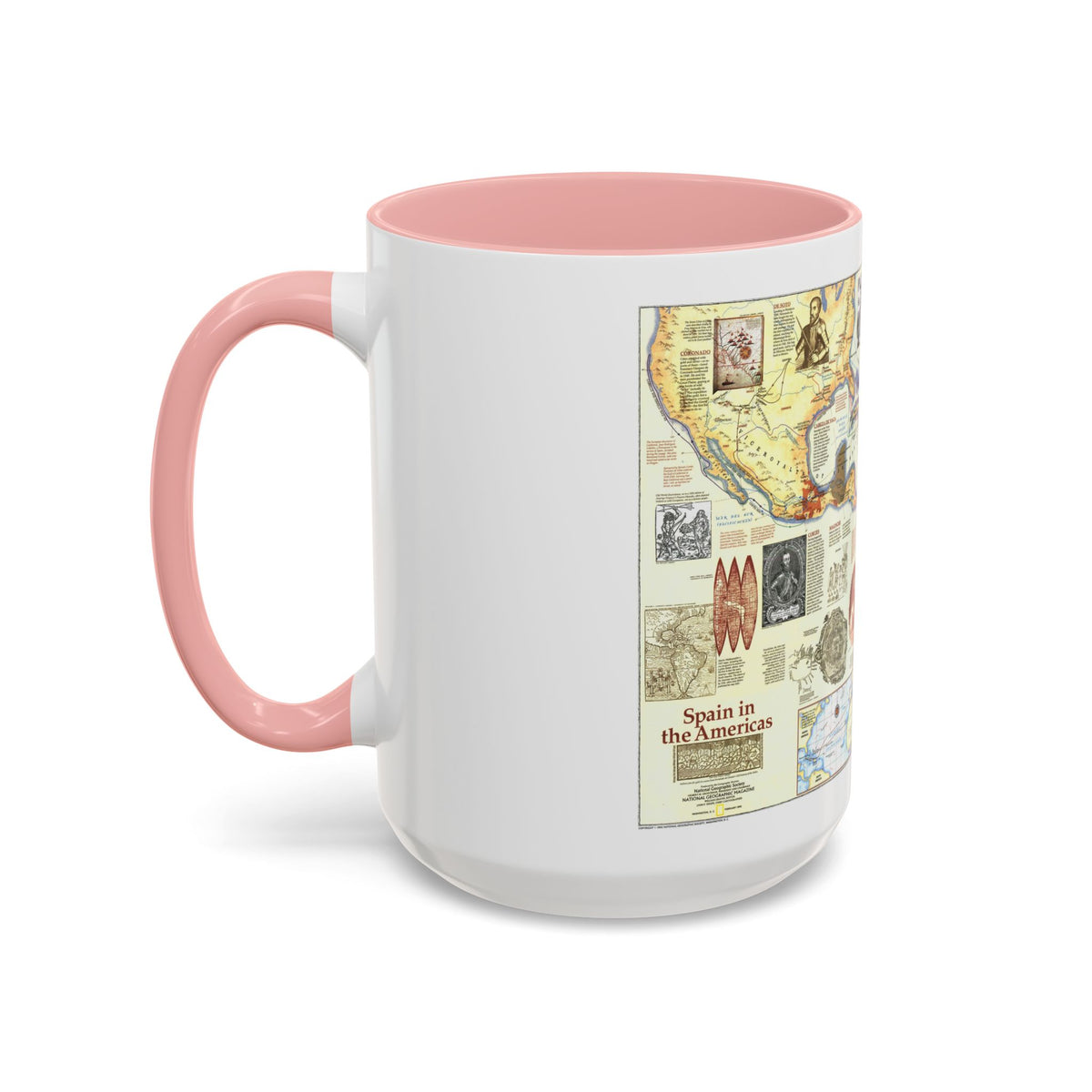 Americas - Spain in the (1992) (Map) Accent Coffee Mug