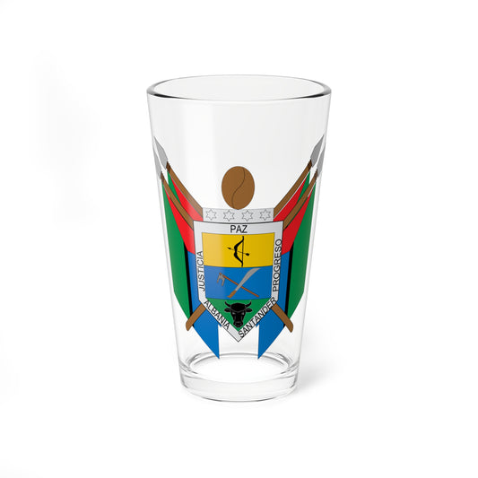 Escudo de Albania Santander (Colombia) (Coat of Arms) Pint Glass 16oz