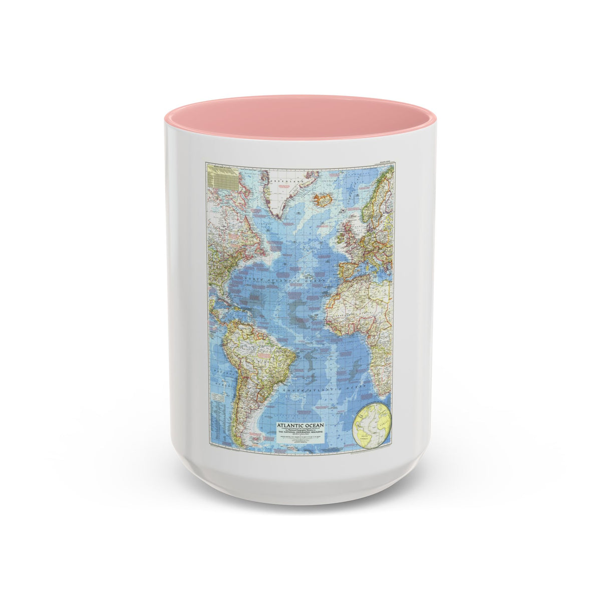 Atlantic Ocean (1955) (Map) Accent Coffee Mug