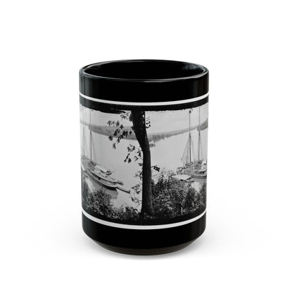 Drewry's Bluff, Va. Federal Transports With Cargoes Of Artillery On The James (U.S. Civil War) Black Coffee Mug