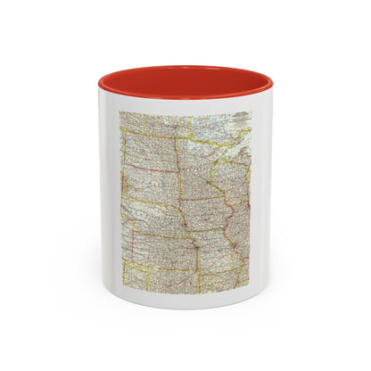 USA - North Central (1958) (Map) Accent Coffee Mug