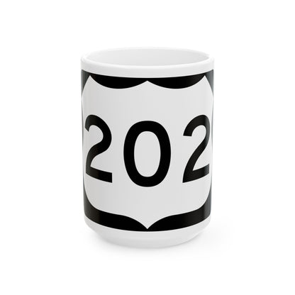 US 202 NY (New York) (Road Sign) White Coffee Mug