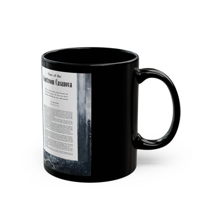 Case of the Courtroom Casanova, Cavalier magazine, June 1954 - Black Coffee Mug-Go Mug Yourself