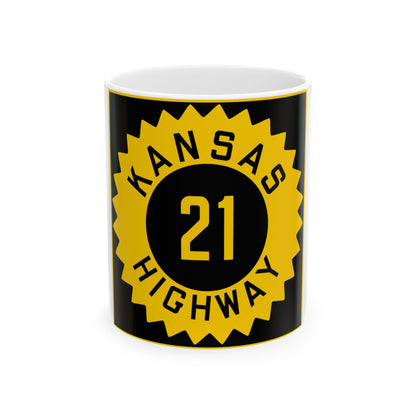 K-21 1926 (Kansas) (Road Sign) White Coffee Mug