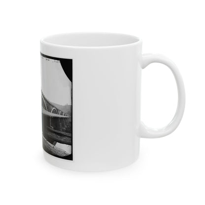 Washington, D.C. Chain Bridge Over The Potomac; Chesapeake And Ohio Canal In Foreground (U.S. Civil War) White Coffee Mug