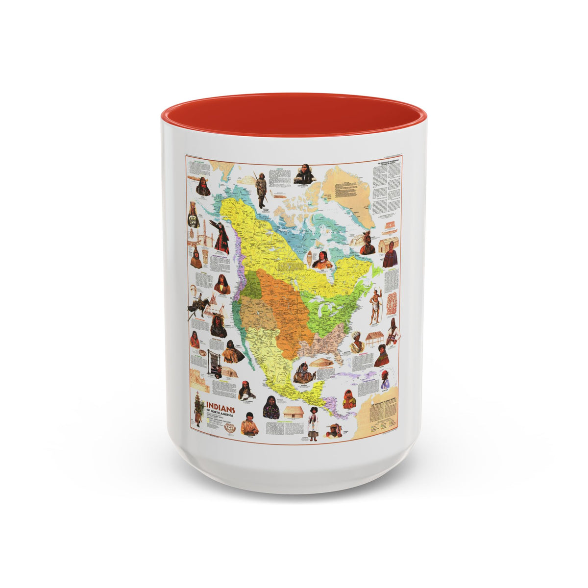 North America - Indians of (1973) (Map) Accent Coffee Mug