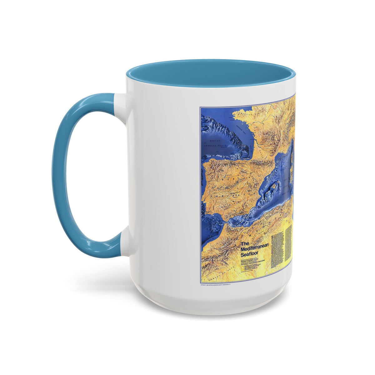 Mediterranean Seafloor (1982) (Map) Accent Coffee Mug