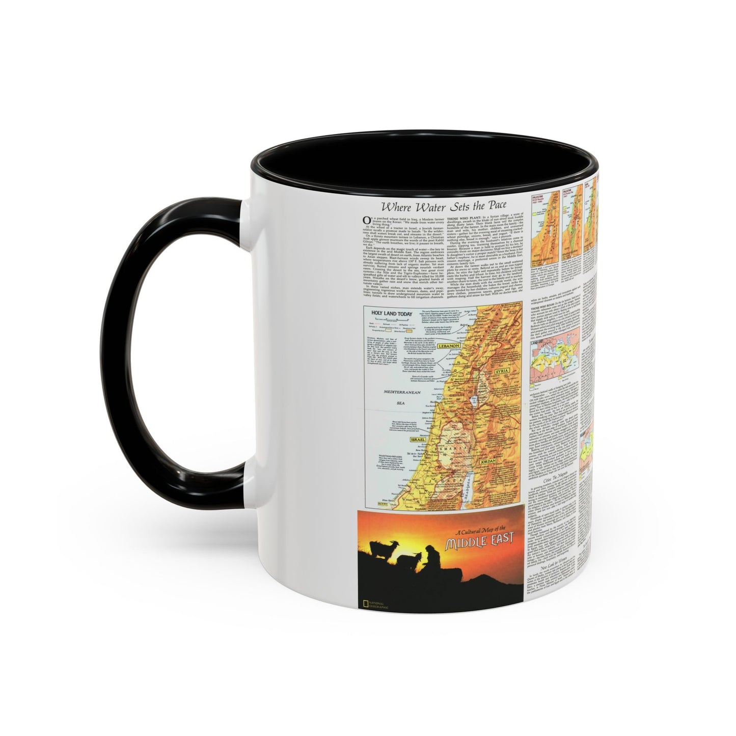 Middle East - The Peoples 2 (1972) (Map) Accent Coffee Mug