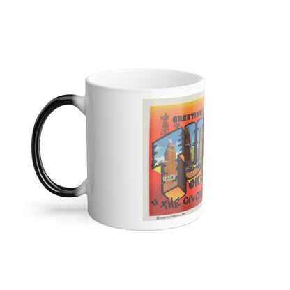 Greetings from Tulsa Oklahoma 2 (Greeting Postcards) Color Changing Mug 11oz
