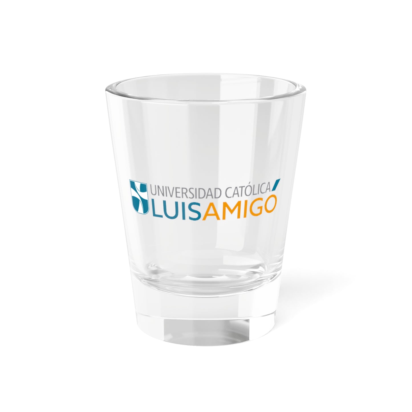 Logo de la Universidad Católica Luis Amigó (Colombia) (Coat of Arms) Shot Glass 1.5oz