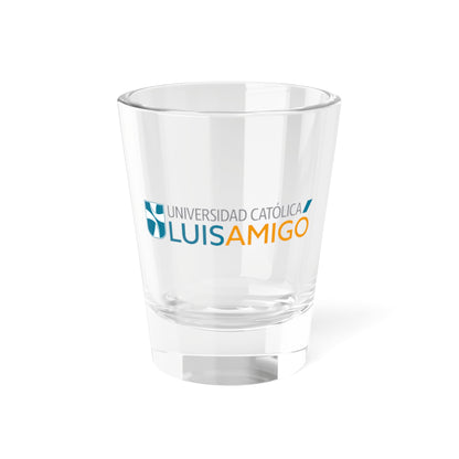 Logo de la Universidad Católica Luis Amigó (Colombia) (Coat of Arms) Shot Glass 1.5oz