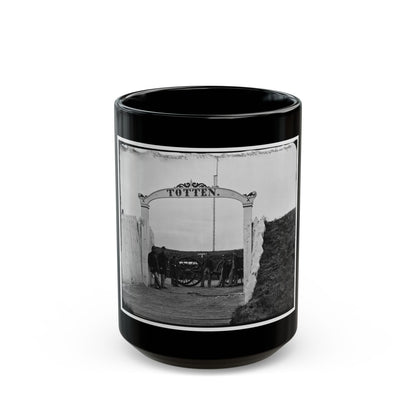 District Of Columbia. Men And Gun Of 3d Massachusetts Heavy Artillery At Ornamental Gate Of Fort Totten (U.S. Civil War) Black Coffee Mug