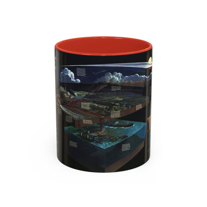 How Man Pollutes His World (1970) (Map) Accent Coffee Mug