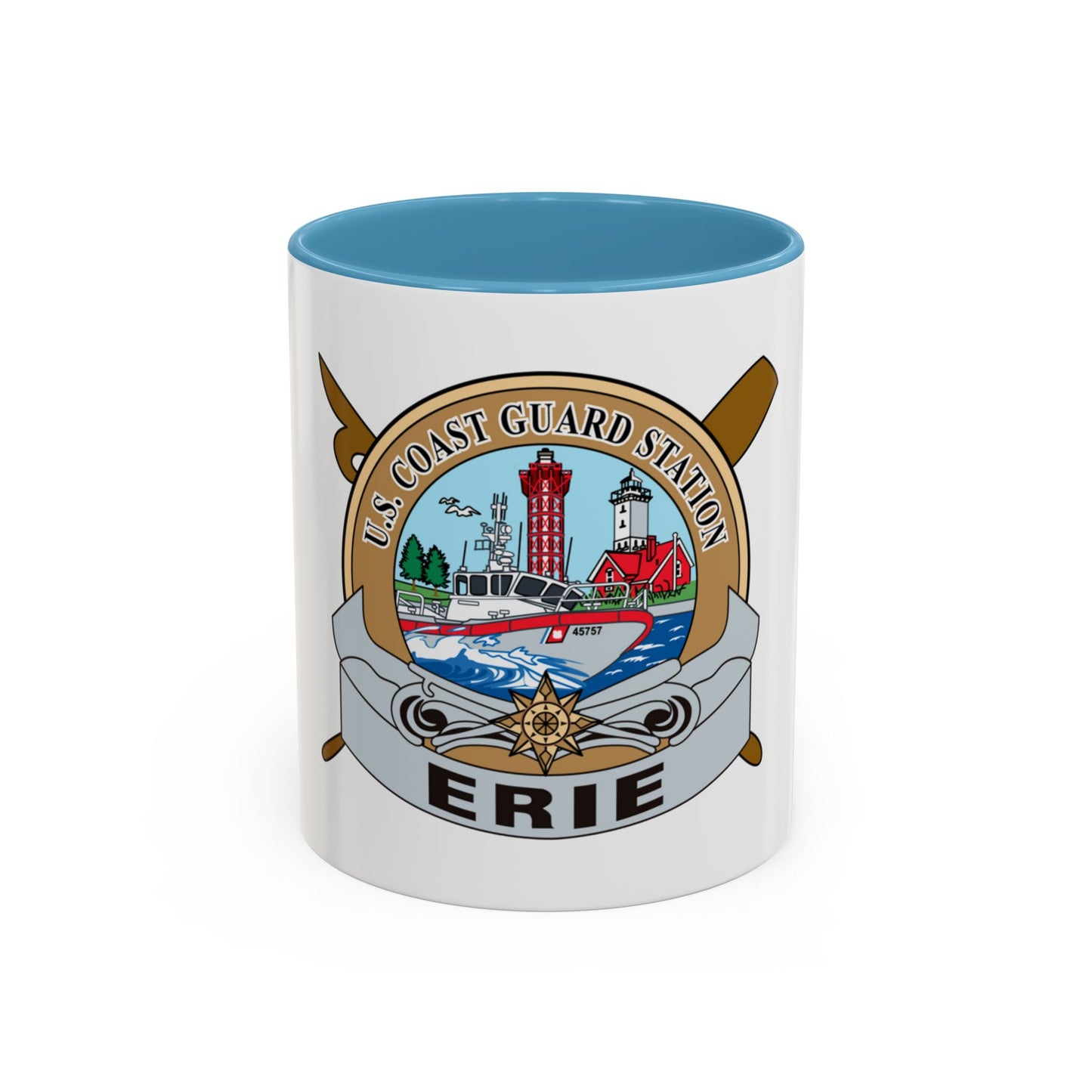 USCG Station Erie (U.S. Coast Guard) Accent Coffee Mug