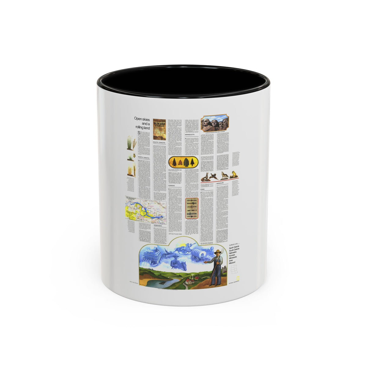 USA - North Central States 2 (1974) (Map) Accent Coffee Mug
